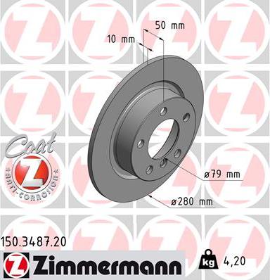 Zimmermann 150.3487.20 - Disc frana aaoparts.ro