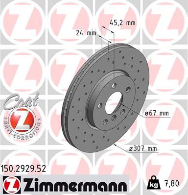 Zimmermann 150.2929.52 - Disc frana aaoparts.ro
