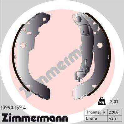 Zimmermann 10990.159.4 - Set saboti frana aaoparts.ro
