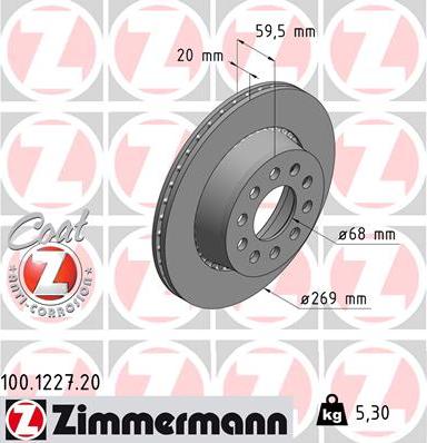 Zimmermann 100.1227.20 - Disc frana aaoparts.ro