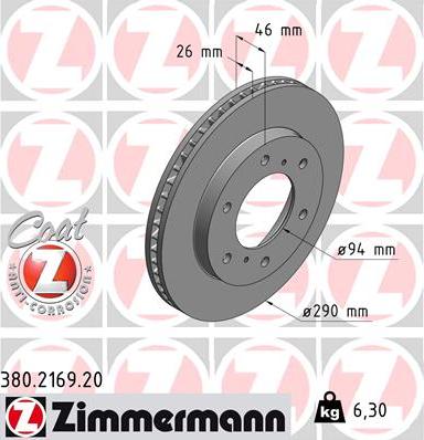 Zimmermann 380.2169.20 - Disc frana aaoparts.ro