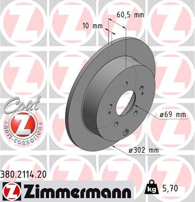 Zimmermann 380.2114.20 - Disc frana aaoparts.ro