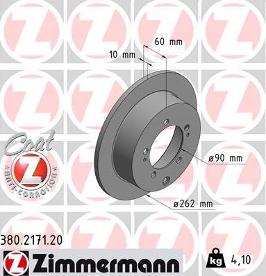 Zimmermann 380.2171.20 - Disc frana aaoparts.ro
