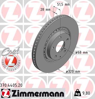 Zimmermann 370.4405.20 - Disc frana aaoparts.ro