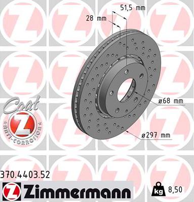 Zimmermann 370.4403.52 - Disc frana aaoparts.ro
