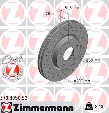 Zimmermann 370.3050.52 - Disc frana aaoparts.ro