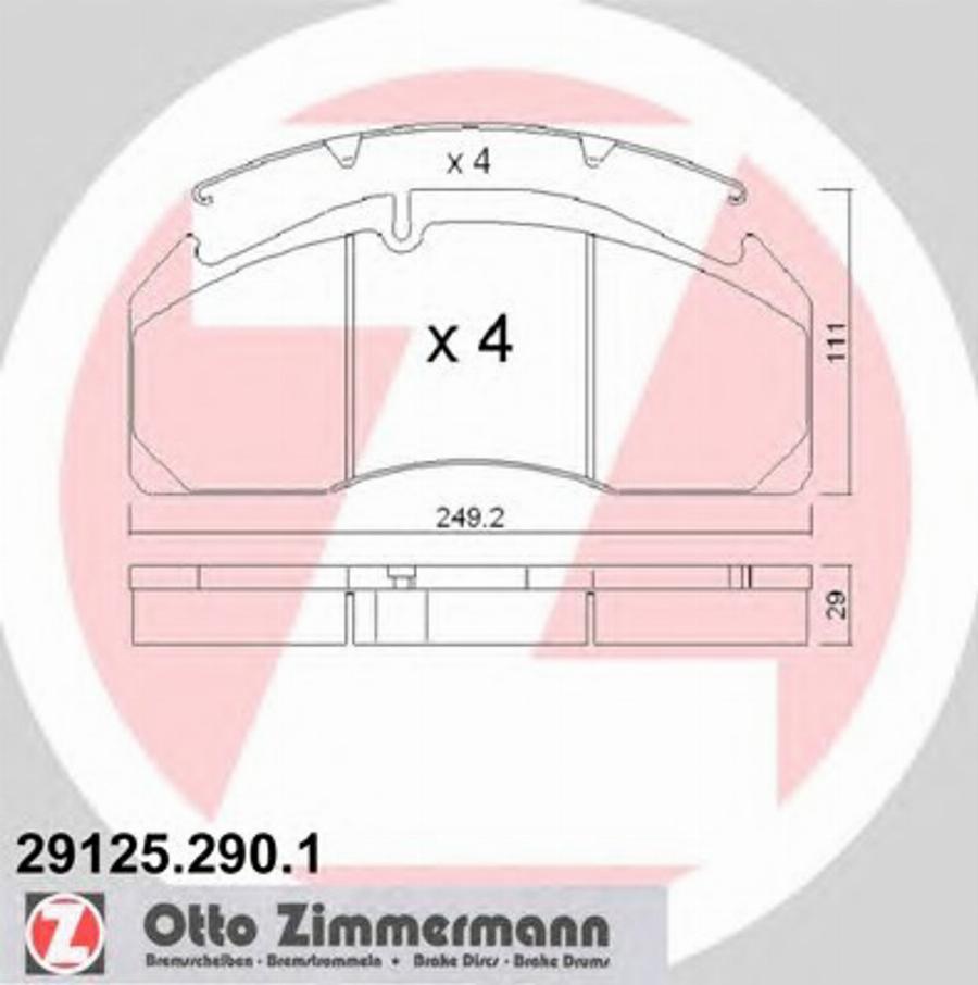Zimmermann 29125.290.1 - Set placute frana,frana disc aaoparts.ro
