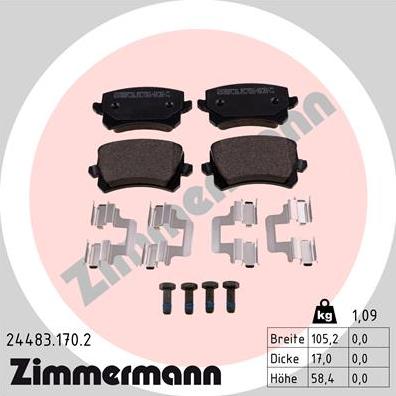 Zimmermann 24483.170.2 - Set placute frana,frana disc aaoparts.ro