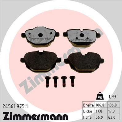 Zimmermann 24561.975.1 - Set placute frana,frana disc aaoparts.ro