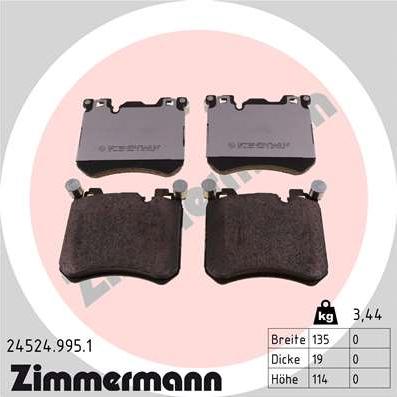 Zimmermann 24524.995.1 - Set placute frana,frana disc aaoparts.ro