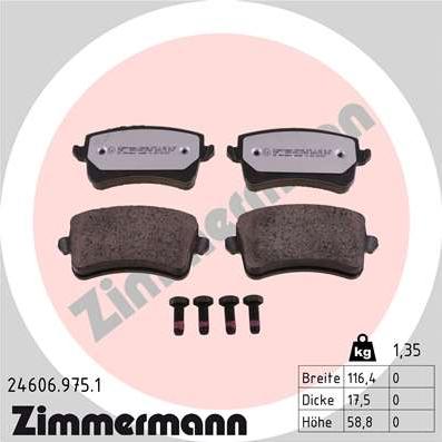Zimmermann 24606.975.1 - Set placute frana,frana disc aaoparts.ro