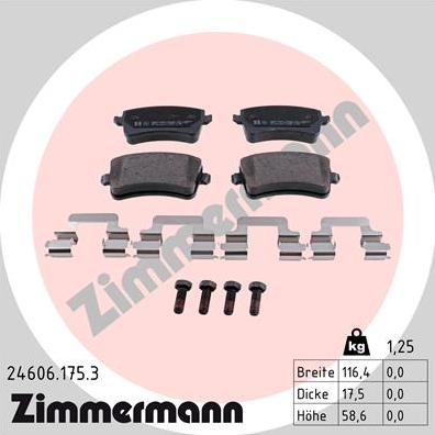 Zimmermann 24606.175.3 - Set placute frana,frana disc aaoparts.ro