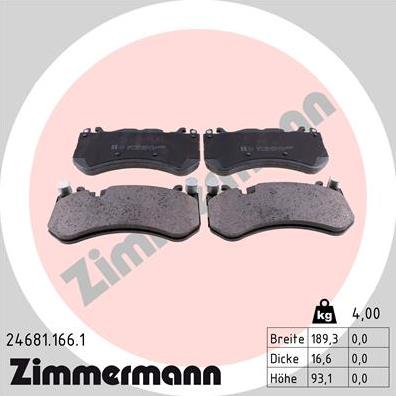Zimmermann 24681.166.1 - Set placute frana,frana disc aaoparts.ro