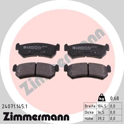 Zimmermann 24071.145.1 - Set placute frana,frana disc aaoparts.ro