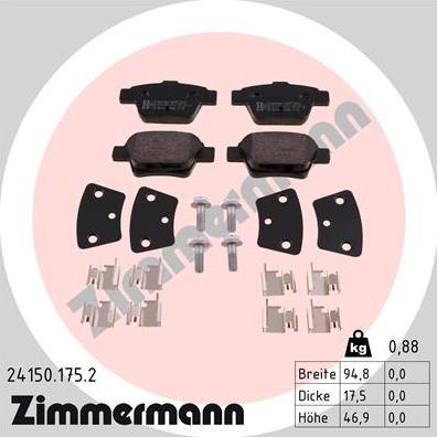 Zimmermann 24150.175.2 - Set placute frana,frana disc aaoparts.ro