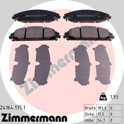 Zimmermann 24164.175.1 - Set placute frana,frana disc aaoparts.ro