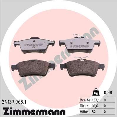 Zimmermann 24137.968.1 - Set placute frana,frana disc aaoparts.ro