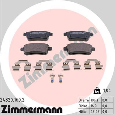 Zimmermann 24820.160.2 - Set placute frana,frana disc aaoparts.ro