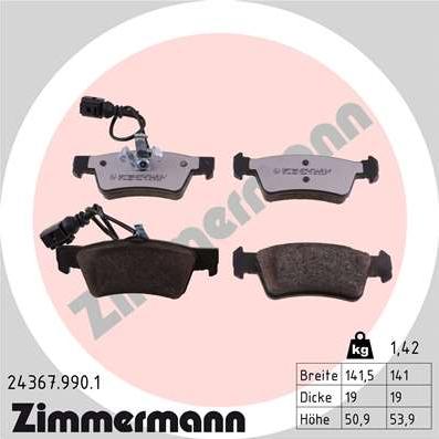 Zimmermann 24367.990.1 - Set placute frana,frana disc aaoparts.ro