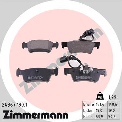 Zimmermann 24367.190.1 - Set placute frana,frana disc aaoparts.ro