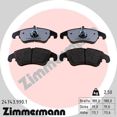 Zimmermann 24743.990.1 - Set placute frana,frana disc aaoparts.ro