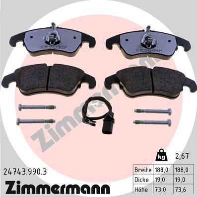 Zimmermann 24743.990.3 - Set placute frana,frana disc aaoparts.ro