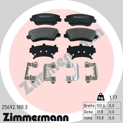 Zimmermann 25692.180.3 - Set placute frana,frana disc aaoparts.ro