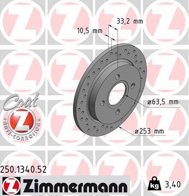 Zimmermann 250.1340.52 - Disc frana aaoparts.ro