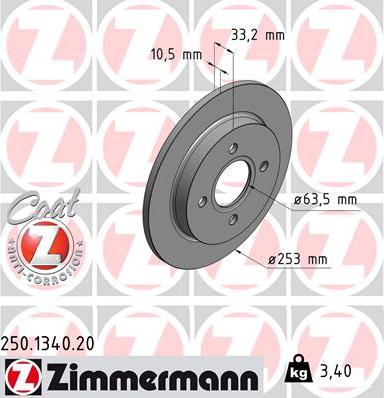 Zimmermann 250.1340.20 - Disc frana aaoparts.ro