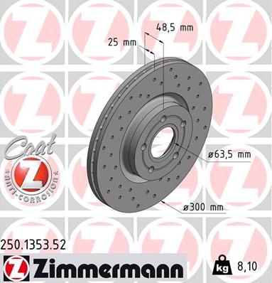 Zimmermann 250.1353.52 - Disc frana aaoparts.ro