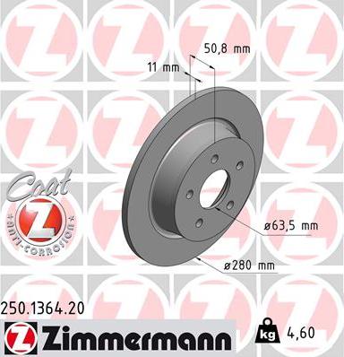 Zimmermann 250.1364.20 - Disc frana aaoparts.ro