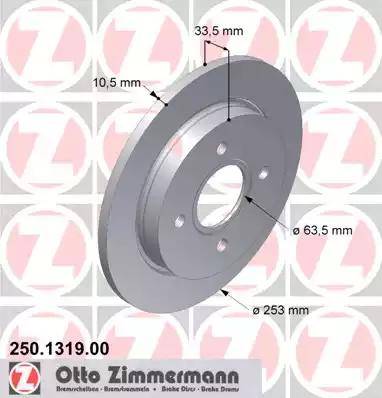 Zimmermann 250.1319.00 - Disc frana aaoparts.ro