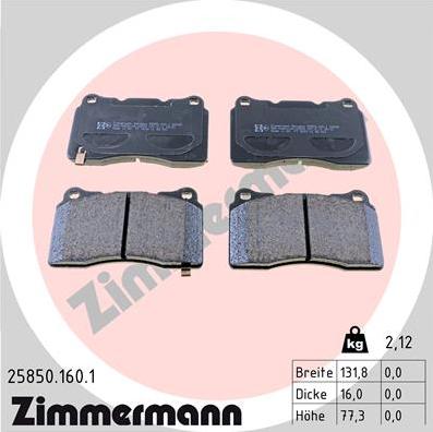 Zimmermann 25850.160.1 - Set placute frana,frana disc aaoparts.ro