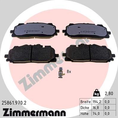 Zimmermann 25861.970.2 - Set placute frana,frana disc aaoparts.ro