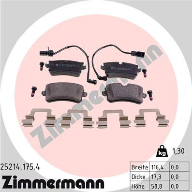 Zimmermann 25214.175.4 - Set placute frana,frana disc aaoparts.ro