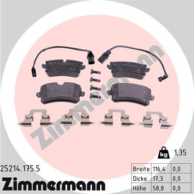 Zimmermann 25214.175.5 - Set placute frana,frana disc aaoparts.ro