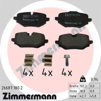 Zimmermann 26687.180.2 - Set placute frana,frana disc aaoparts.ro