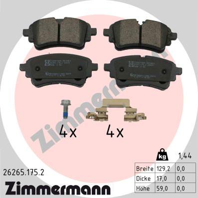 Zimmermann 26265.175.2 - Set placute frana,frana disc aaoparts.ro