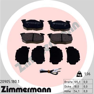 Zimmermann 20905.180.1 - Set placute frana,frana disc aaoparts.ro