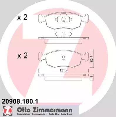 Zimmermann 20908.180.1 - Set placute frana,frana disc aaoparts.ro