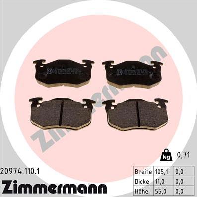 Zimmermann 20974.110.1 - Set placute frana,frana disc aaoparts.ro