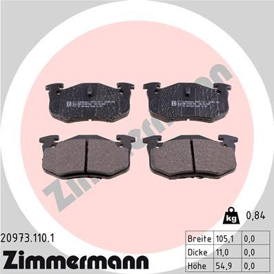 Zimmermann 20973.110.1 - Set placute frana,frana disc aaoparts.ro