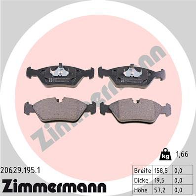 Zimmermann 20629.195.1 - Set placute frana,frana disc aaoparts.ro