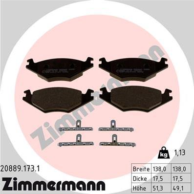Zimmermann 20889.173.1 - Set placute frana,frana disc aaoparts.ro