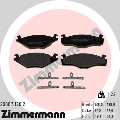 Zimmermann 20887.170.2 - Set placute frana,frana disc aaoparts.ro