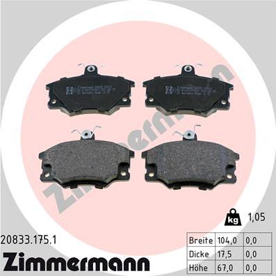 Zimmermann 20833.175.1 - Set placute frana,frana disc aaoparts.ro