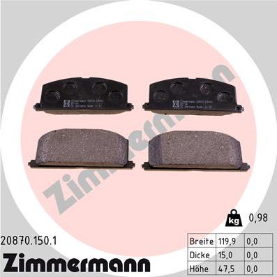 Zimmermann 20870.150.1 - Set placute frana,frana disc aaoparts.ro