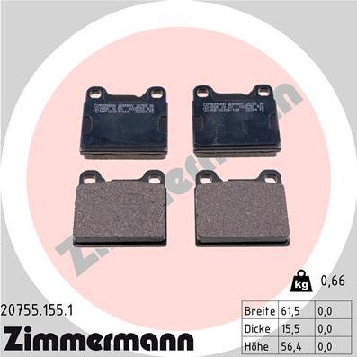 Zimmermann 20755.155.1 - Set placute frana,frana disc aaoparts.ro