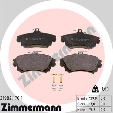Zimmermann 21982.170.1 - Set placute frana,frana disc aaoparts.ro