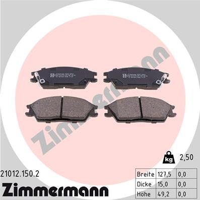 Zimmermann 21012.150.2 - Set placute frana,frana disc aaoparts.ro